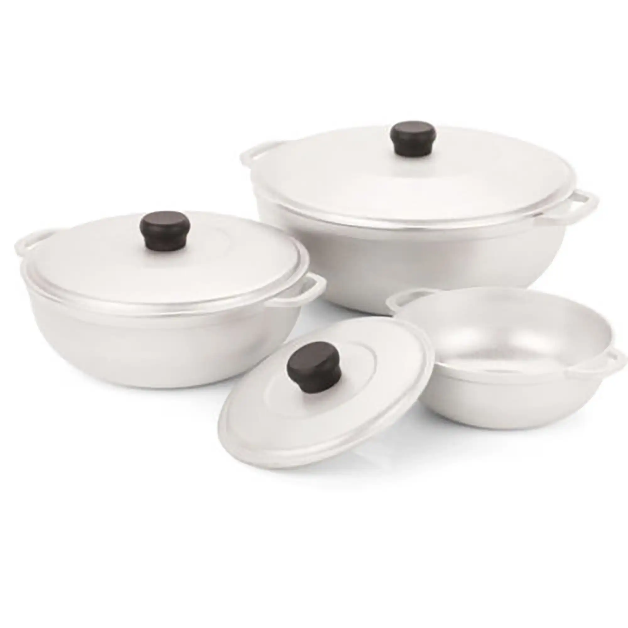 

1.5/2.5/5.2qt Cast Aluminum Caldero 3pc Set - 18/22/28cm
