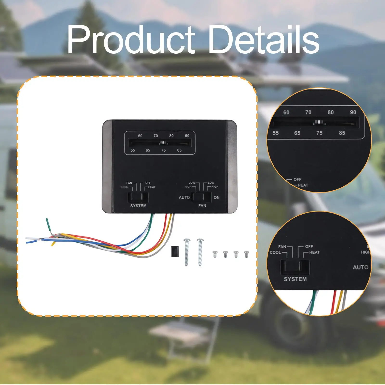 ترموستات RV، أنظمة AC RV، أداء عالي، ترموستات مكيف الهواء RV، التحكم في درجة الحرارة، مرحلة واحدة، لسلسلة Mach