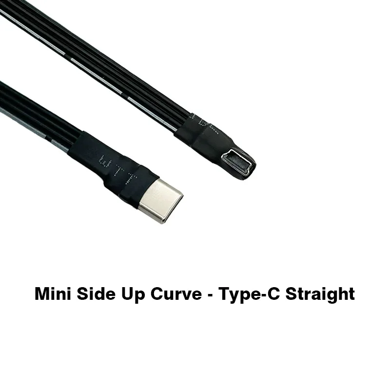 Mini do typu C silikonowe miękki kabel kabel USB 10CM 90 stopni 4 kąt Mini USB żeńskie do USB C Adapter kabla ze złączem męskim 5CM 50CM 100CM