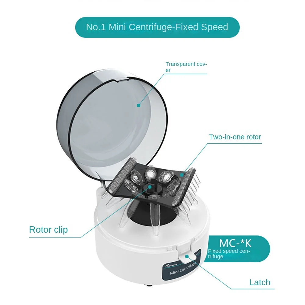 Pcr Centrifuge Machine Digital High-Speed Plasma Centrifuge Lab Microcentrifuge 4000rpm 12000rpm 0.2/0.5/1.5/2ml Centrifuge Tube