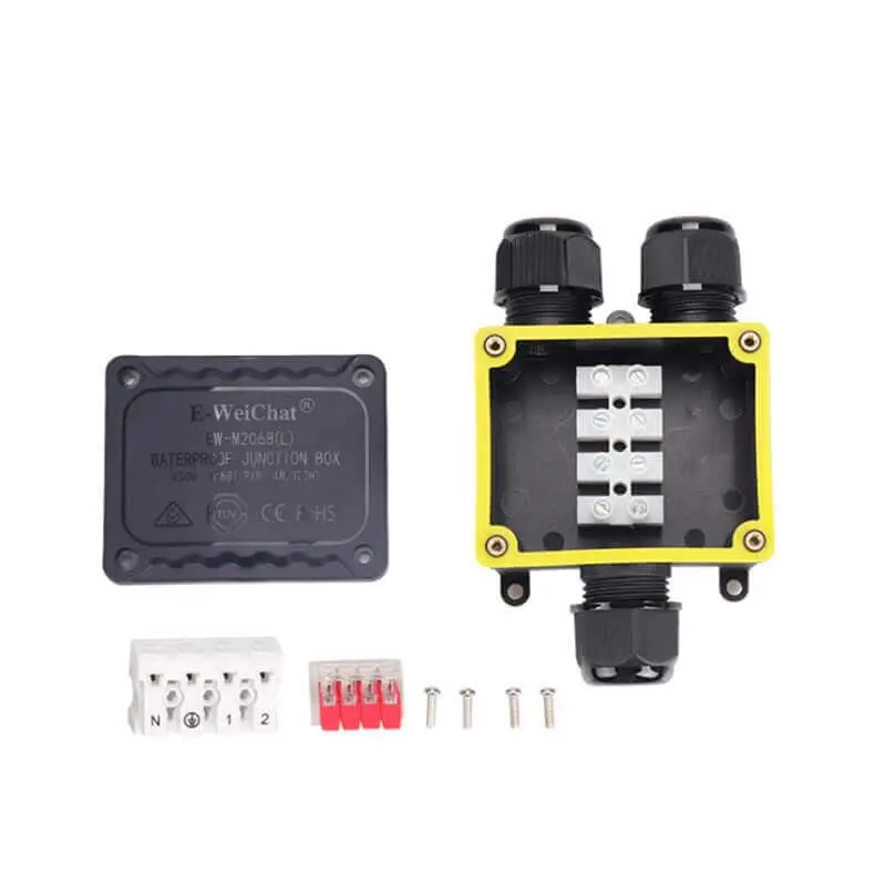 Plastic Waterproof Junction Box Y-Shaped Three-Way Outdoor Cable Distribution with Terminals EW-M2068 IP68 9-12mm