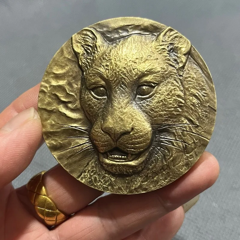 Copper Leopard Totem Commemorative Medallion Craft Ornament