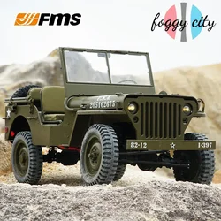 Fms 1/12 symulacja Jeep Willis Super duży zdalnie sterowany Model samochodów wspinaczkowy terenowego Model pojazd elektryczny z napędem na cztery koła