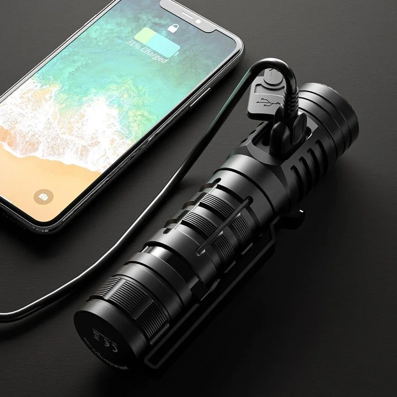 WUBEN C2 Rechargeable EDC Flashlight 2000Lumens Waterproof Pocket Troch With 21700 Battery IP68 Power Bank 7 Modes Flash Light