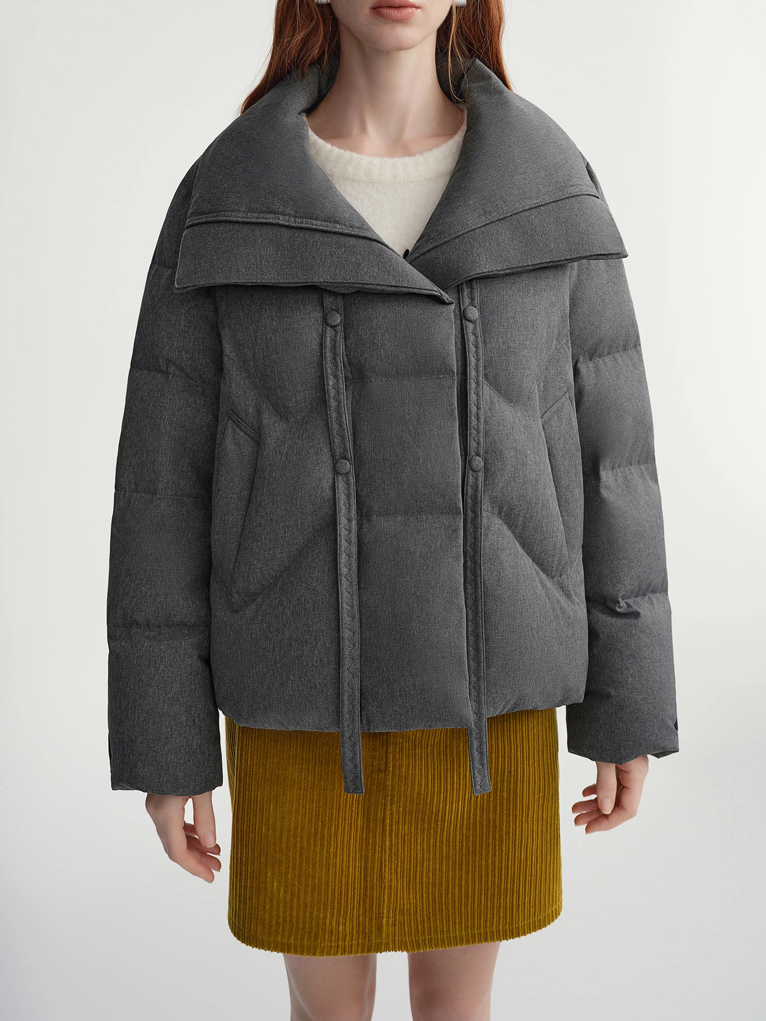 DUSHU плюс размер 2025, зимнее женское короткое пуховое пальто большого размера, пуховик, свободный крой, бомбер, модная теплая верхняя одежда