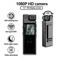1080P HD Mini Action Camera Wifi Portable Back Clip 180° Rotatable Night Vision Sports Cam Travel Bicycle Driver Video Recorder