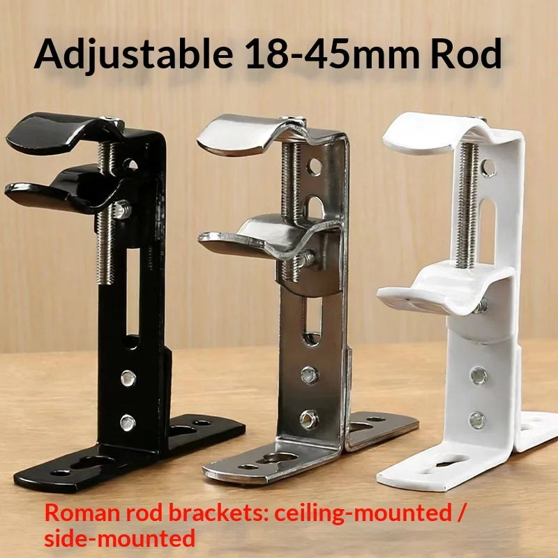 

1PCS Universal Roman Pole Iron Bracket Stainless Steel Single Pole Double Pole Fixed Bracket Support Side Mounted Top Mounted