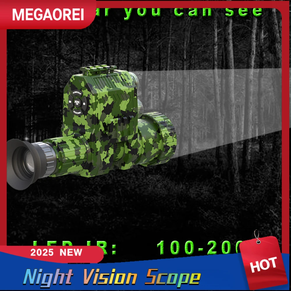 Megaorei NK007 850nm Infrared Laser IR Night Hunting Scope 1080P Outdoor Riflescopes Wildlife Trap Cameras