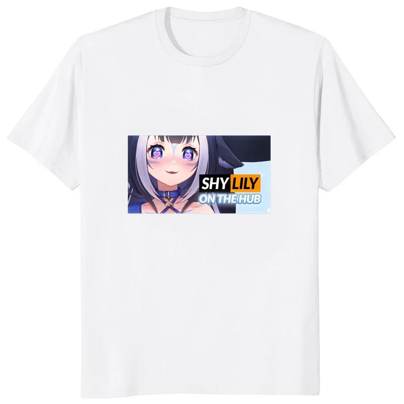 Shylily Printed VTuber T-shirt Shrimp Fans Graphic Funny Otaku T Shirt Harajuku Style Casual Fashion Streetwear Unisex Tees