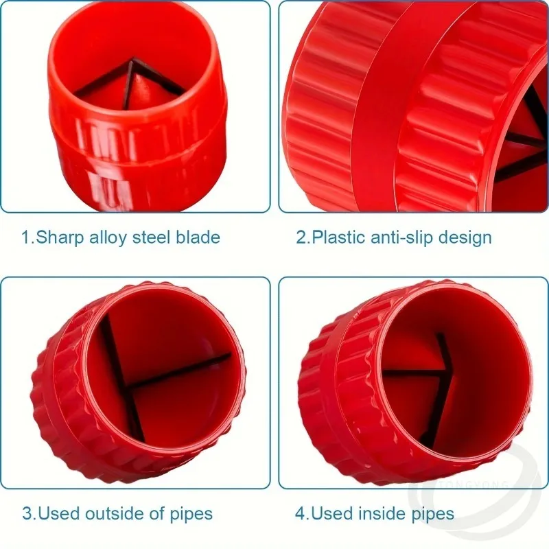 Herramienta Universal de desbarbado de tuberías rojas, accesorio metalúrgico para corte de chaflán externo e interno, tubos metálicos de 5mm-38mm