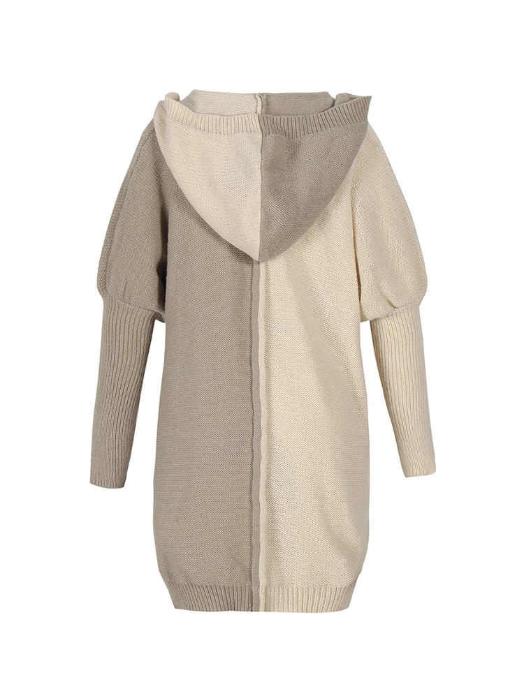 سترة نسائية محبوكة بقلنسوة سترة دافئة للخريف والشتاء ملابس خارجية عصرية مريحة لأشهر برودة #5