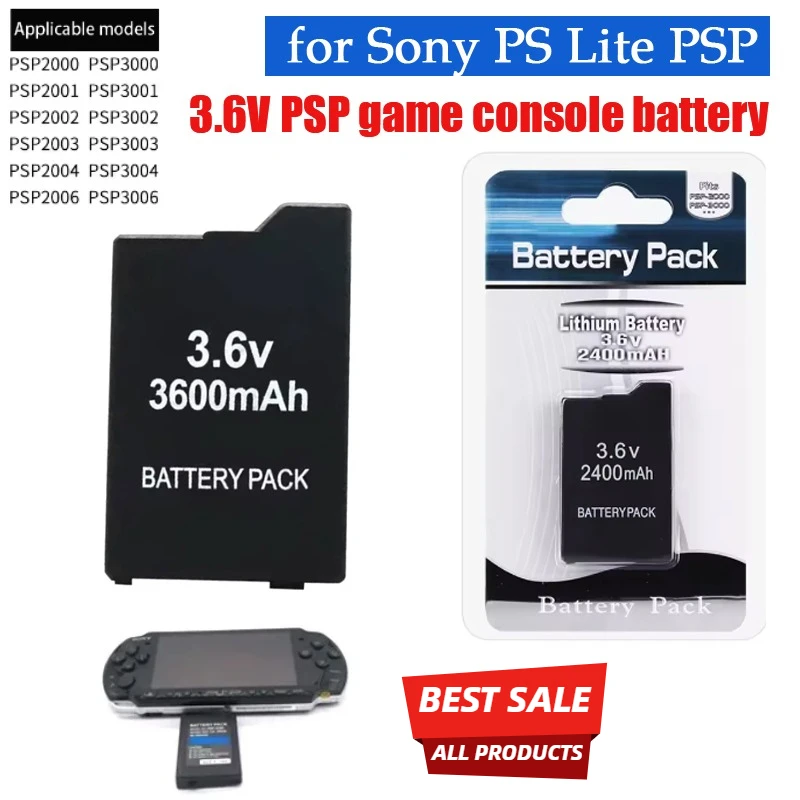 

3.6V 3600mAh Built-in Battery for Sony PS Lite PSP 2th PSP-2000 PSP-3000 PSP-3004 Gaming Consoles Rechargeable Host Batteries