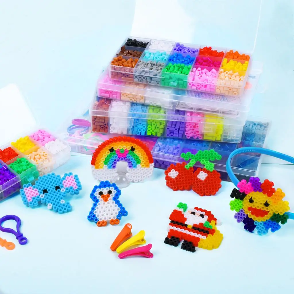 Hama Beads for Kids Puzzles Toys Colorful Fuse Beads Craft Kit Iron Beads