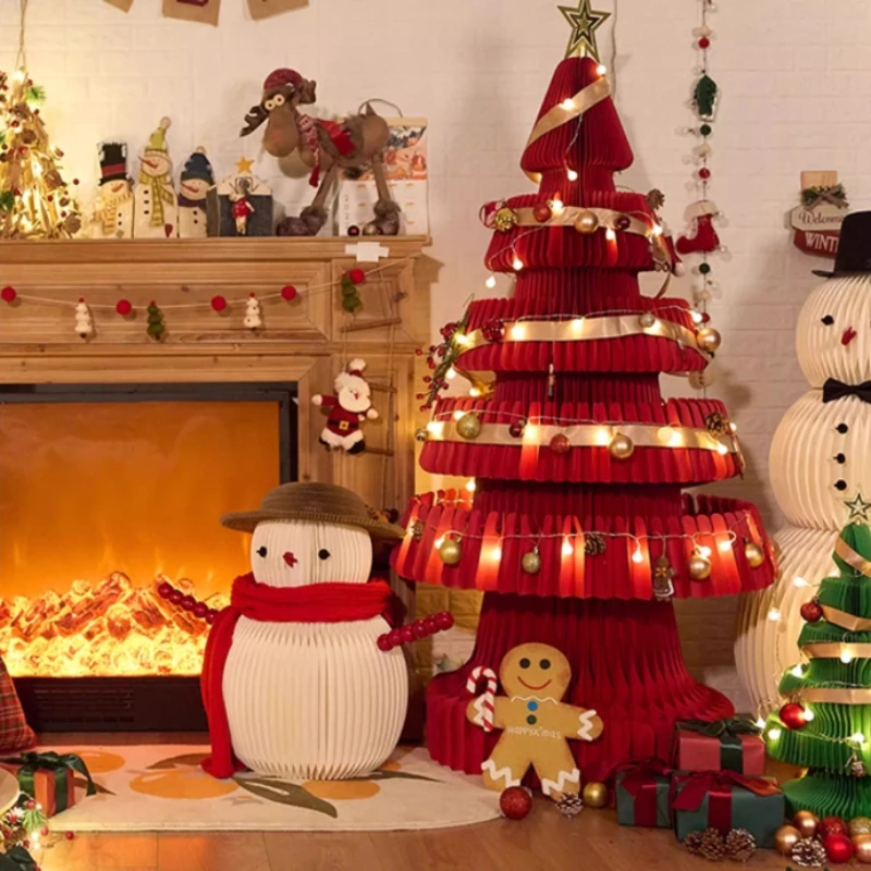 

Foldable Desktop Christmas Tree Holiday Home Decoration Ornaments for Christmas Party Supplies Ambient Glow Christmas Gift