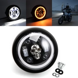 6.5 inch LED Motorcycle Headlight Retro HeadLamp Halo DRL Moto For Honda cb 400 sf C70 Keeway Superlight 125 Kawasaki vn900