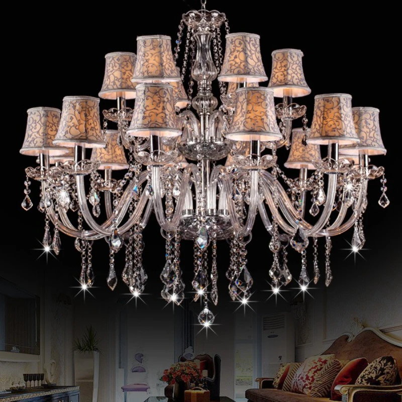 

18 heads double floor 12 + 6 chandelier suitable for duplex villa stairs crystal chandelier hotel lobby