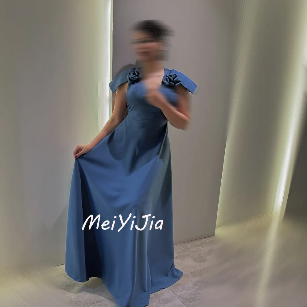 Meiyijia  Evening Dress A-Line V-neck  Flower Simple Robe Ruffle Saudi  Arabia  Sexy Evening Birthday Club Outfits Summer 2024