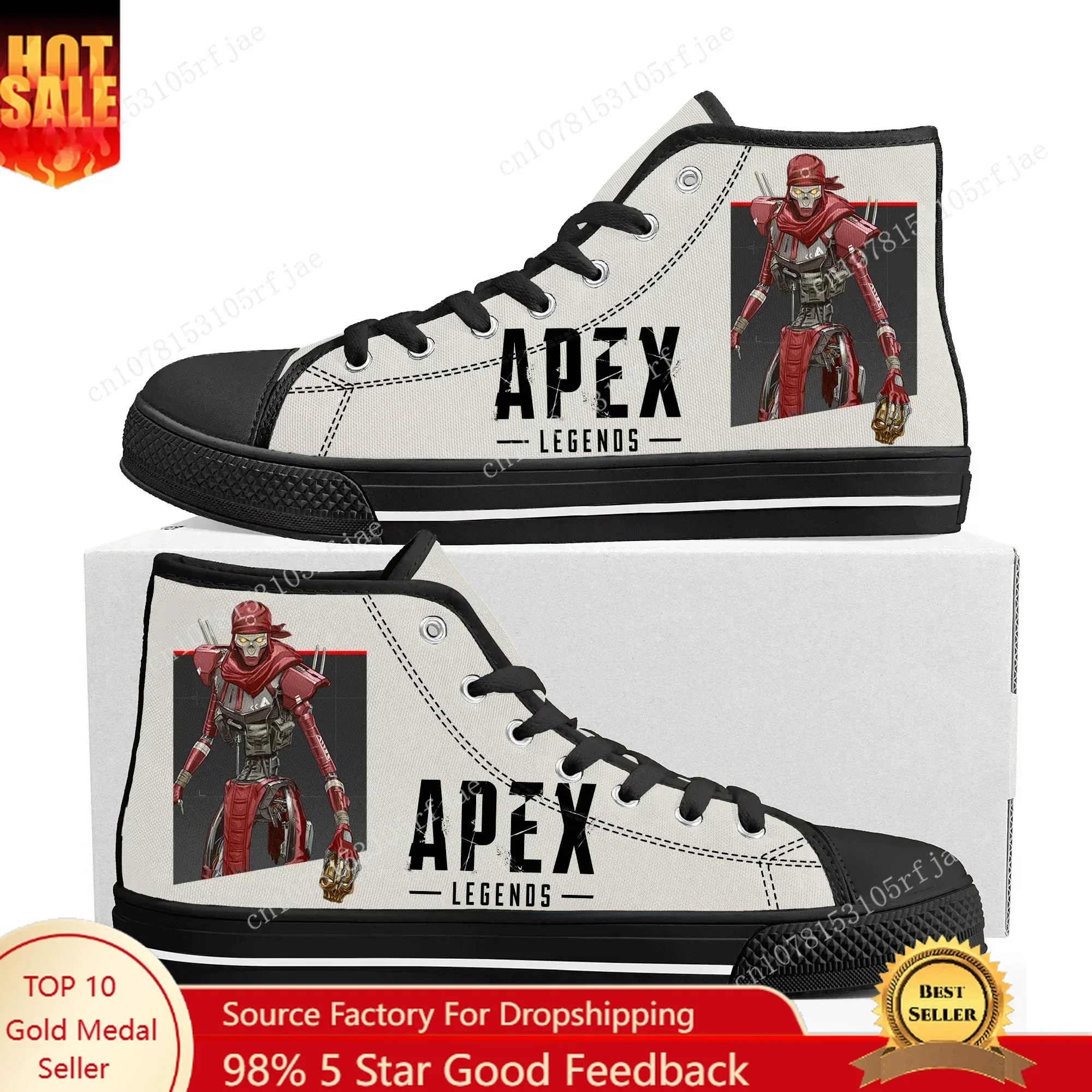 Высокие кроссовки Apex Legends Revenant для мужчин, женщин и подростков, высококачественные кеды из канваса, модная универсальная спортивная обувь