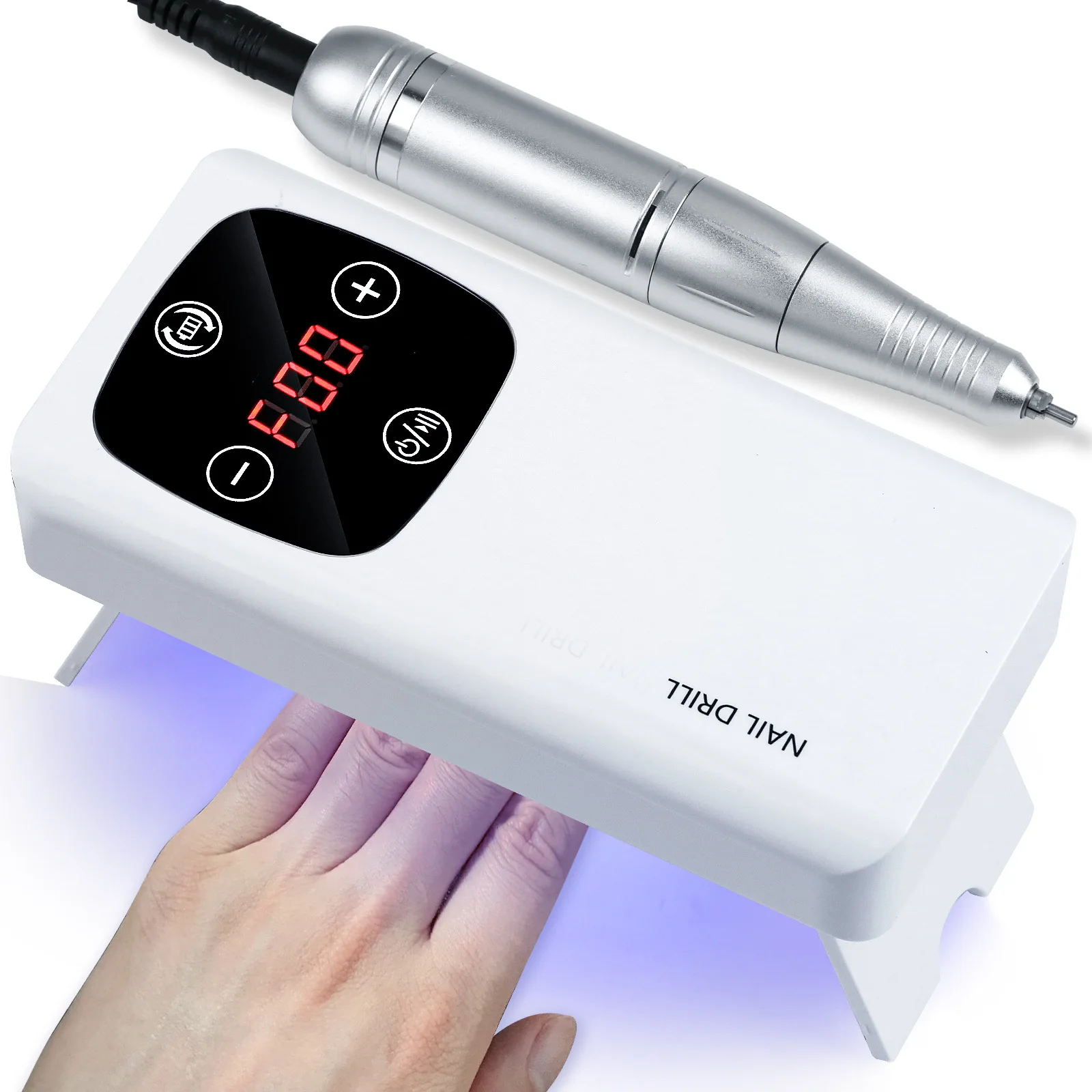 Professional UV LED Nail Lamp with 45000 RPM Nail Drill Machine 2-in-1 Salon Manicure Equipment Set