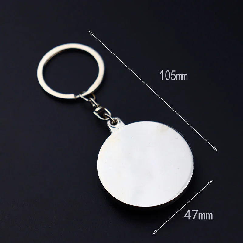 Zinc Alloy Rotatable Spinner Keychain Fidget Stress Relief Toy 360° Rotating Key Ring Car Bag Pendant Creative Gift for Men Wome