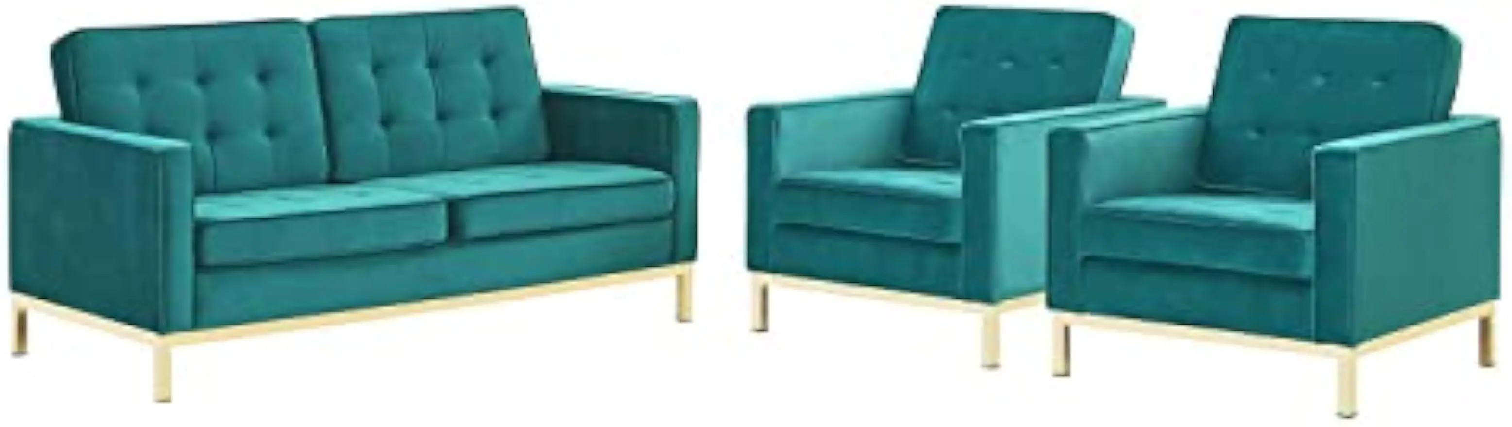 Loft living-room-furniture-sets, Gold Teal