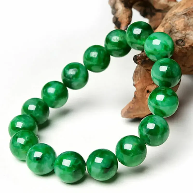 

Natural Green Jade Jadeite Round Gemstone Beads Stretchy Bracelet Bangle 12MM