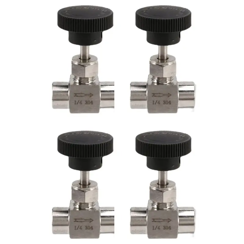 BAAG-4X 1/4 Inch BSP Equal Female Thread SS 304 Stainless Steel Flow Control Shut Off Needle Valve