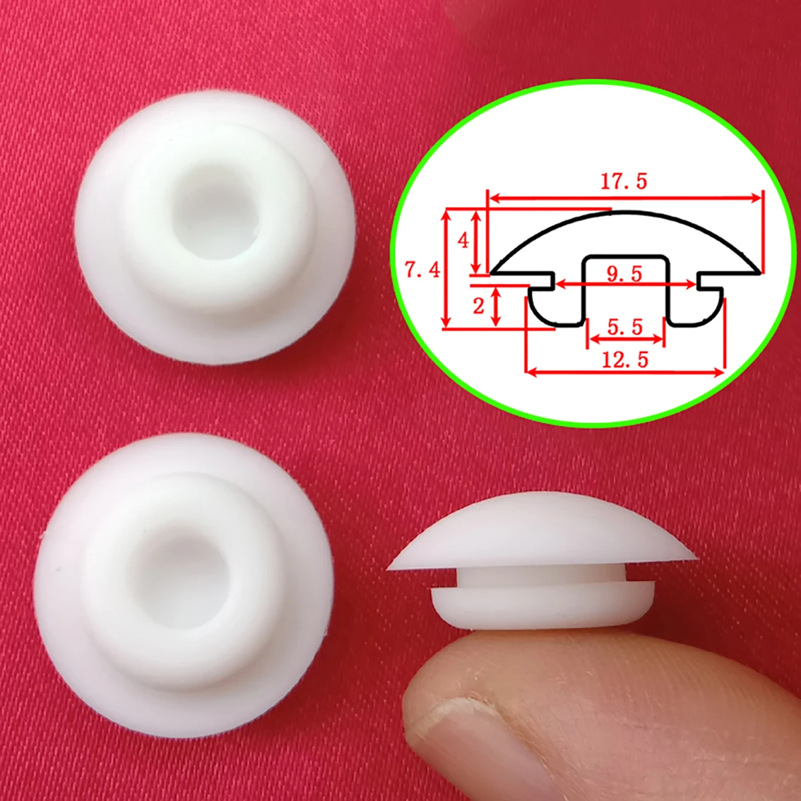 Black/White 9.5mm Snap-on Hole Plugs Silicone Rubber Blanking End Caps Pipe Tube Inserts Seal Stopper High Temperature Resistant