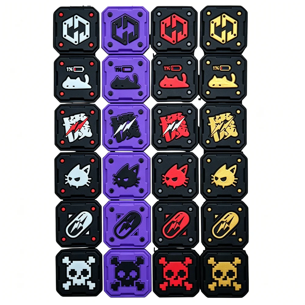 

Mini Series 3CM PVC Patch Skull Power Capsule Angry Cat Energy Machine Low Power Tactical Rubber Armband for Clothing Bag