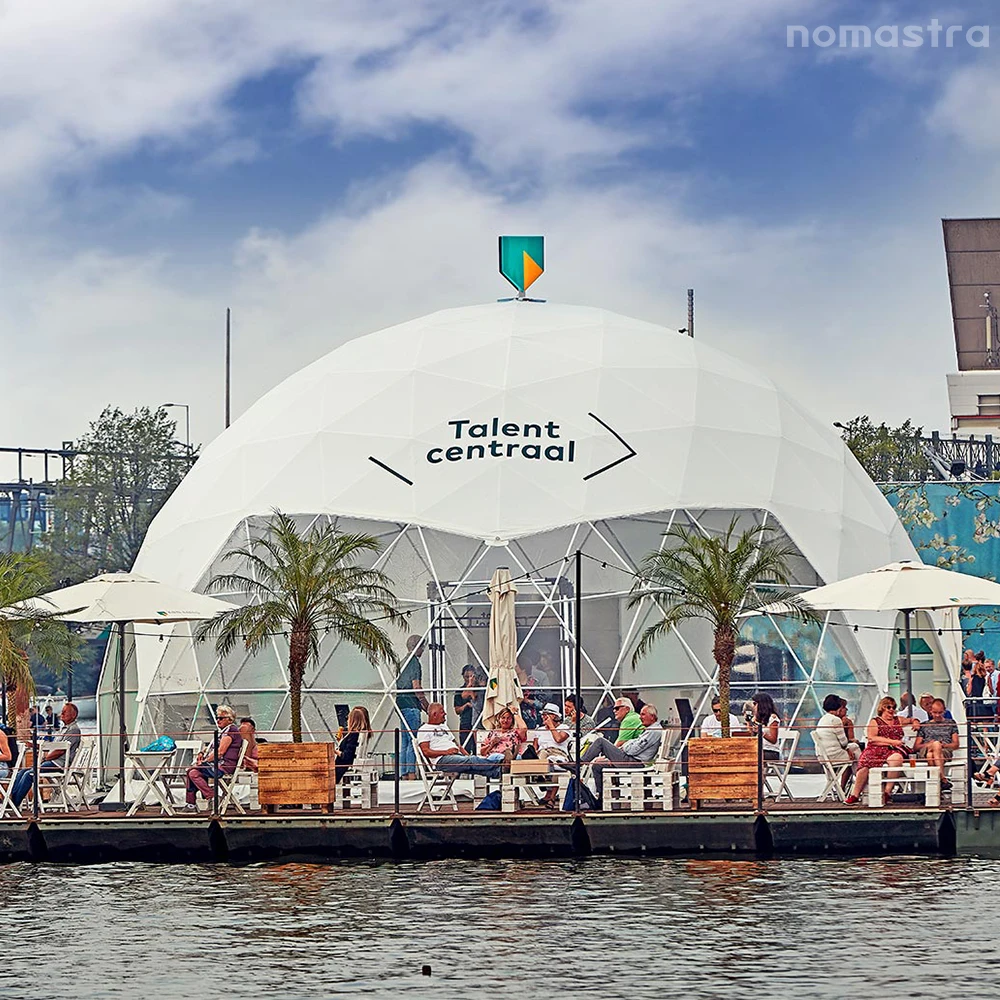 Partial Clear Sky Roof Geodesic Dome Tent Waterproof Galvanized Frame Starry House for Homestay Resort Glamping Custom Wholesale