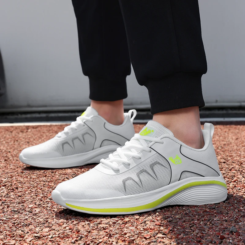 

Лето 202, мужские кроссовки, черные легкие дышащие сетчатые кроссовки, модная спортивная обувь из пены Eva для мальчиков, весна-осень, белый цвет