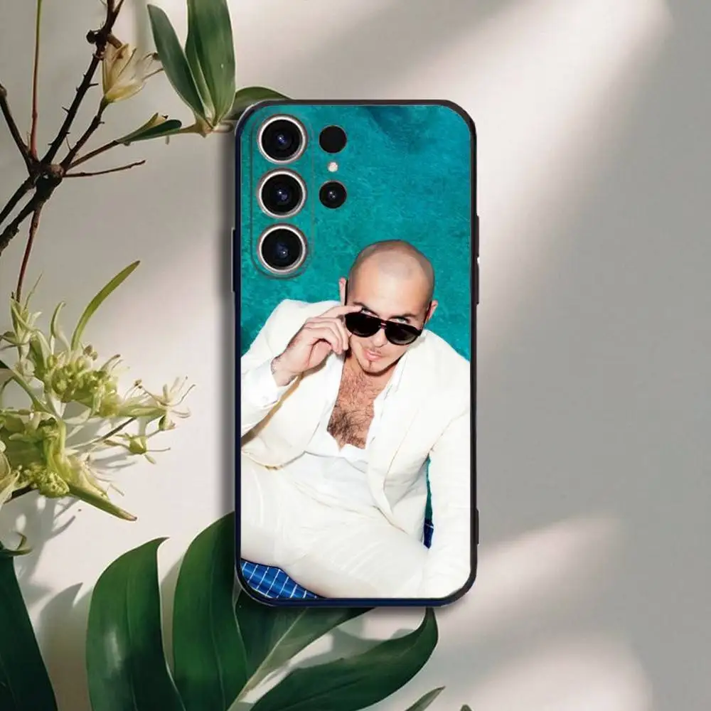 حافظة هاتف Mr W-Worldwide Pitbull لهاتف SamsungS25,24,21,22,23,30,Ultra,20,Plus,Fe,Lite,Note,10,9,5G غطاء أسود