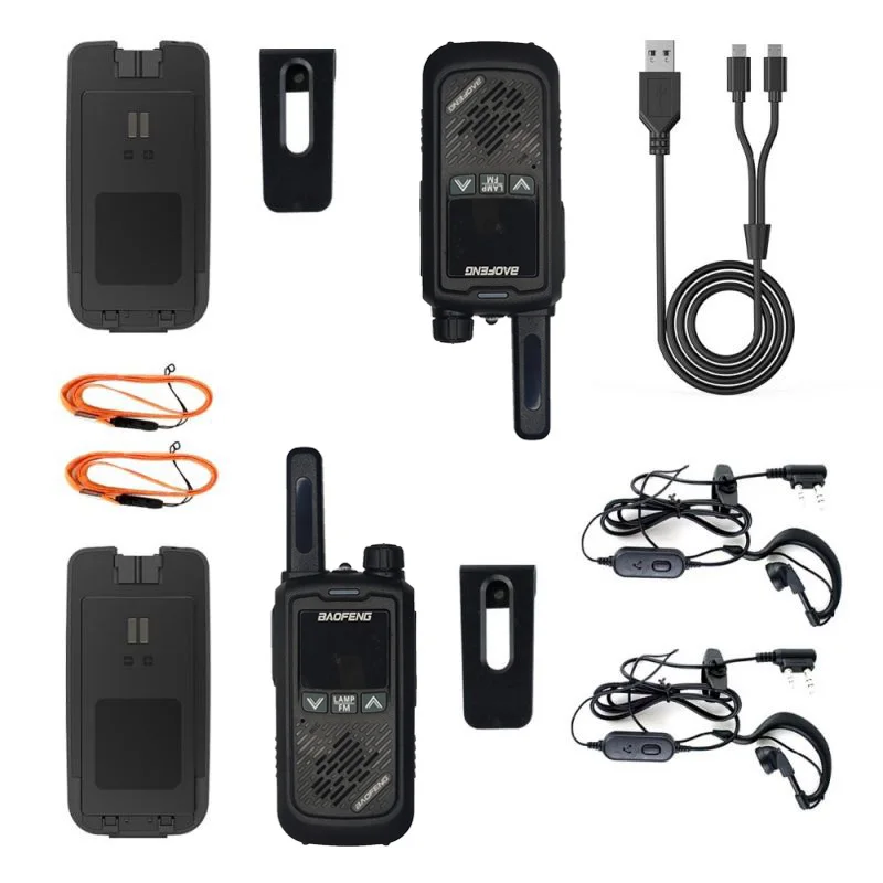 2PCS Baofeng BF-T17 Walkie Talkie Mini Two Way CB Radio USB Charging Radio for Hunting Portable 400-470MHz Radio