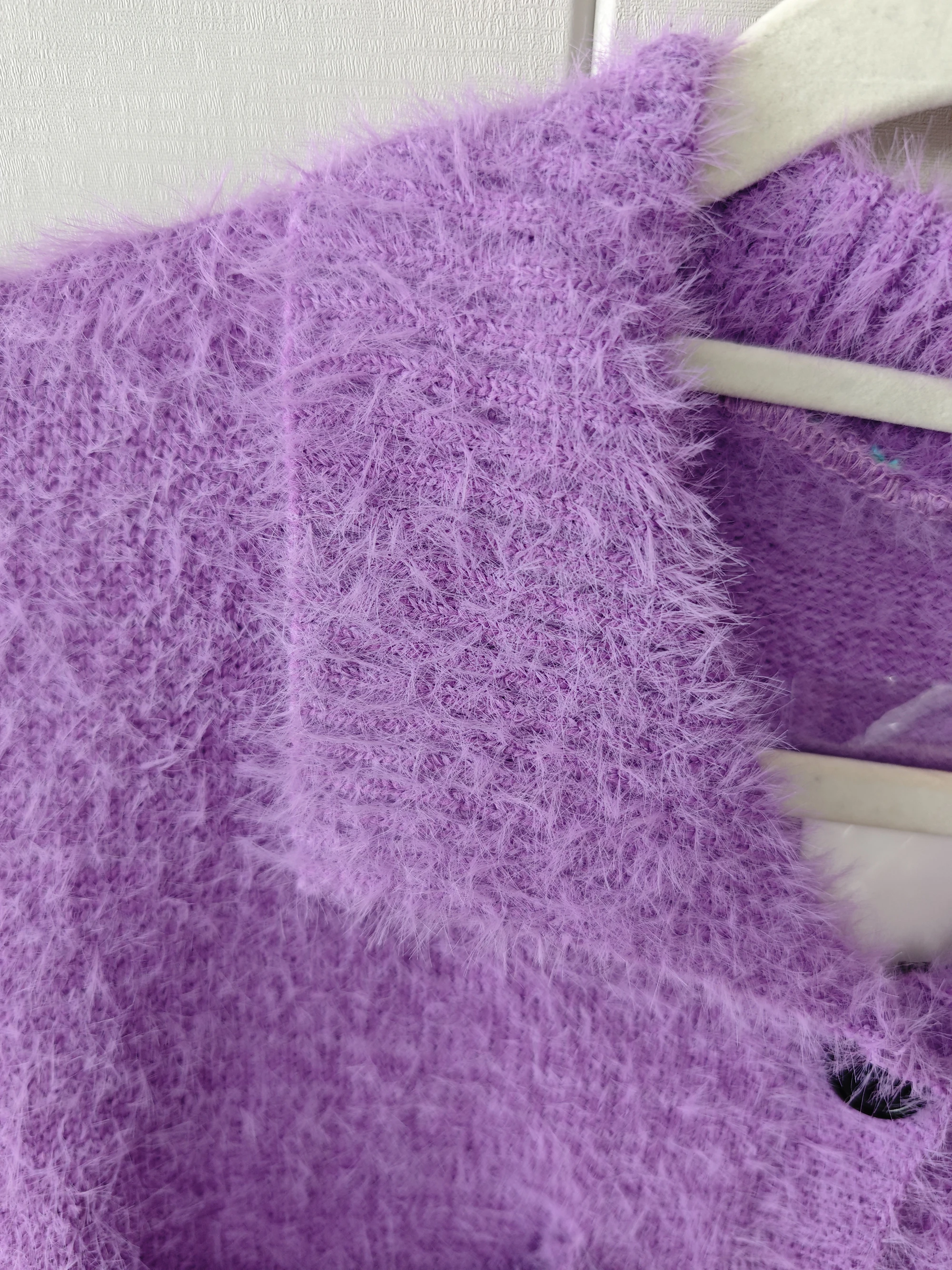 สีม่วงถักเสื้อกันหนาวนุ่มขนาดเล็กลมหอมหนาเสื้อกันหนาวผู้หญิงใหม่ Single Breasted Turn-down Collar ออกแบบกระเป๋าด้านบน