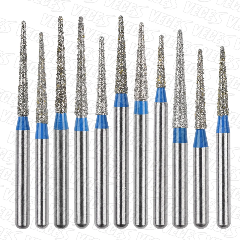 TC Type 10pcs Dental Diamond Burs Drill for Teeth Polishing High Speed Handpiece FG 1.6M