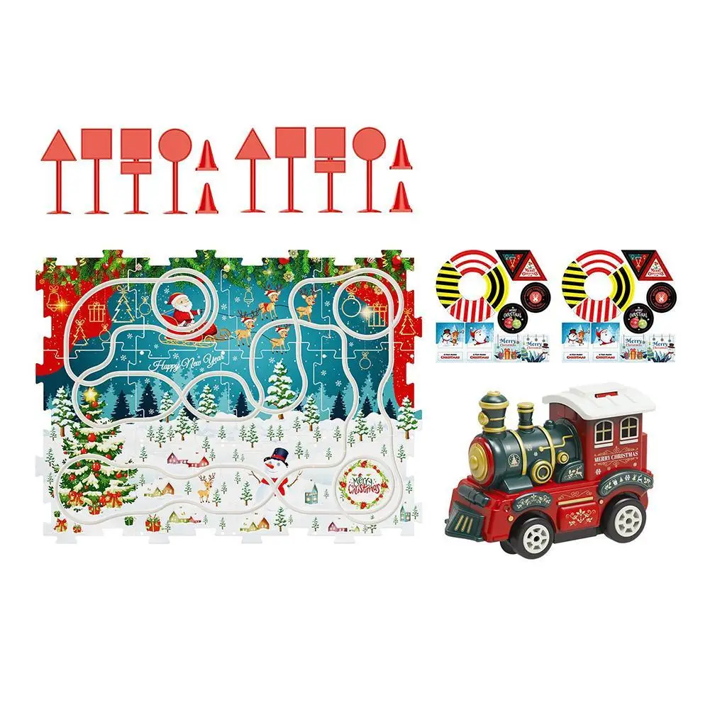 2024 New Christmas Puzzle Toy Rail Car Two-in-one Educational Children's Puzzle Rail Car Toy