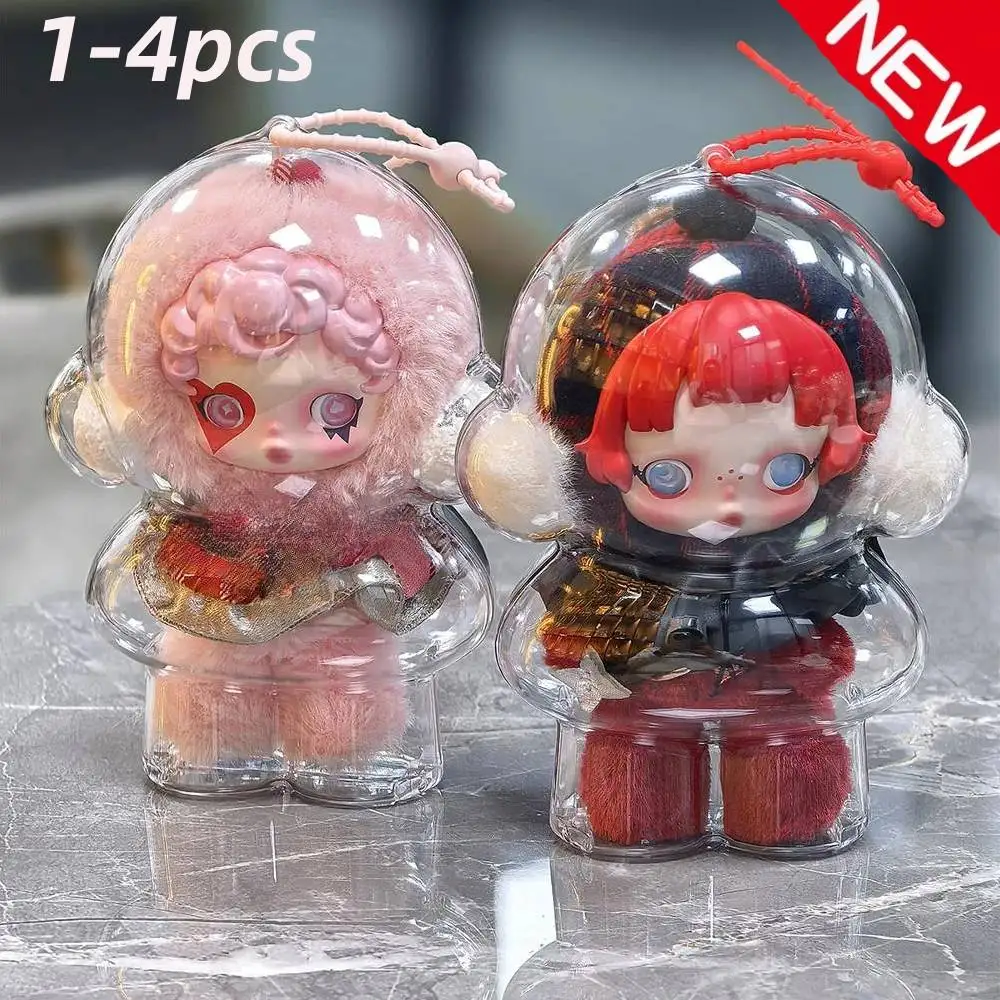 

1-4PCS Transparent Protective Case for Skull Panda Winter Movement for SP Doll Portable Cable Organizer Box Storage Case