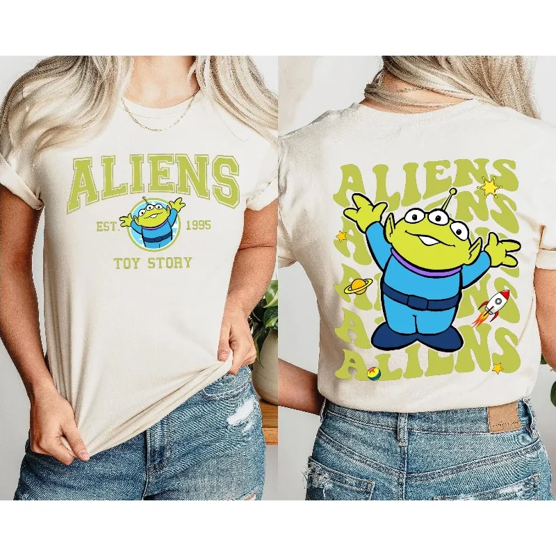 قميص Aliens Est 1995، سويت شيرت شخصية Toy Story، تي شيرت Pixar Aliens، قميص رحلة عائلية من Disneyworld
