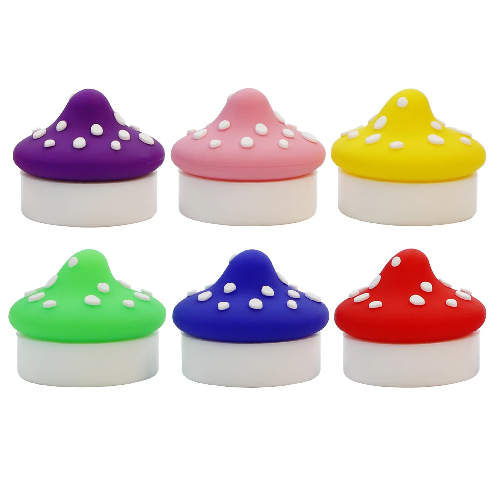 10 PCS 5ml Hallucinogenic Mushroom Design Silicone Container  Makeup Cream Case  with Lid NonStick Slicks  Home Accessories