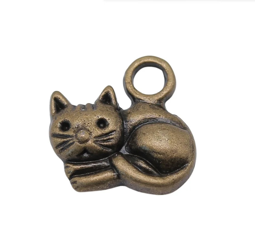 

20pcs 15*13mm Zinc alloy metal Lovely cat design pendants for handmade jewelry HW3467