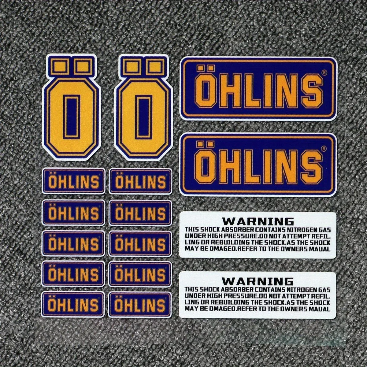 1set OHLINS Waterproof Vinyl Stickers Motorcycle Suspension Shock Decal Racing Bike Modification Decor Accessories