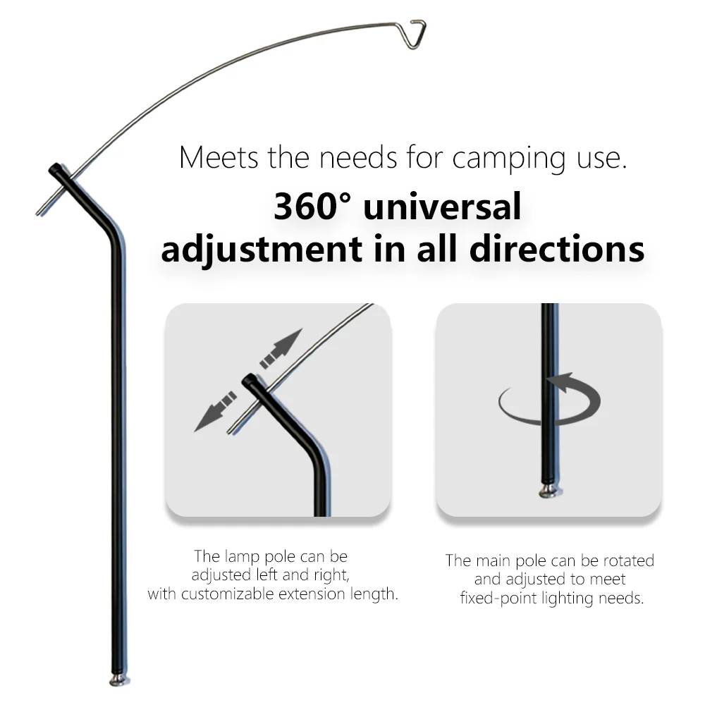 TARKA IGT Schwanenhals-Lichtständer, Metall-Camping-Lampenhalter, Aufhänger für Snow Peak Tisch, Outdoor-Zeltbeleuchtung, Erweiterungszubehör – Detail 2