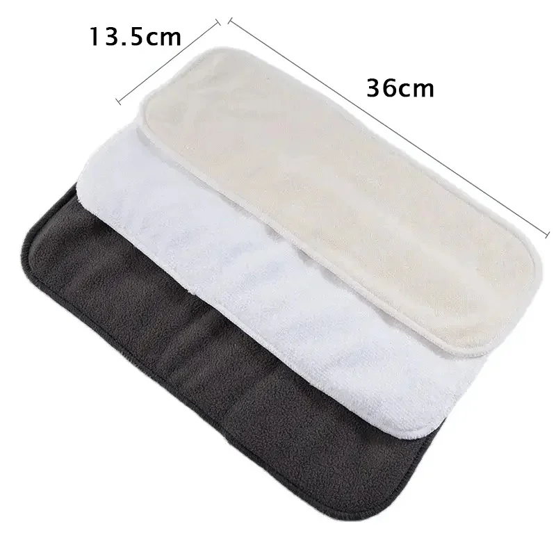 Baby Washable Nappy Insert Pad Super Absorption Cotton Cloth Diaper Liners Boosters Reusable Bamboo Charcoal Microfiber Diapers