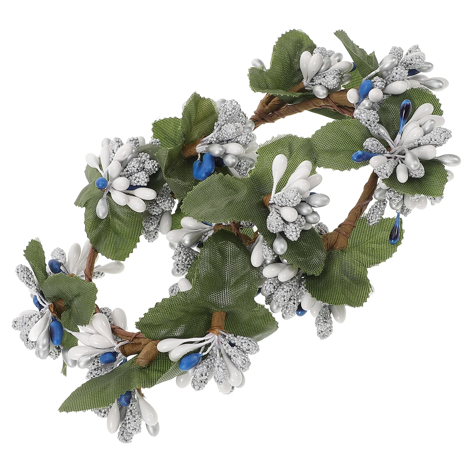 

2pcs Simulated Wreath For Christmas Decor Artificial Rings Holiday Candles Wreath Xmas Ornament Door Wall Hanging