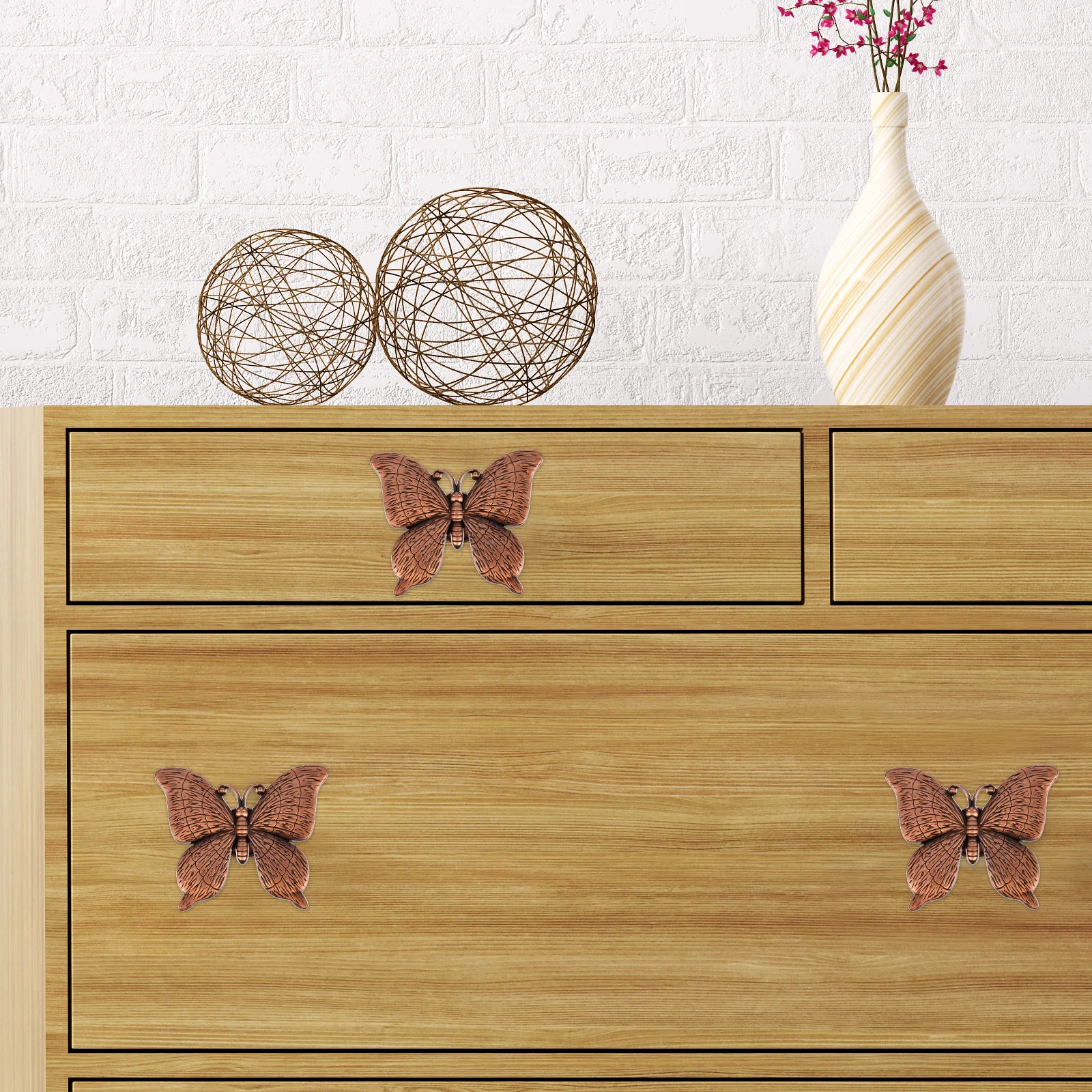 

2pcs Butterflies Shaped Alloy Cabinet Drawer Door Knobs Pull Handles Durable Decorative Wardrobe Cupboard Hardware Accessories