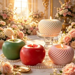 DIY Apple Silicone Mold Simulation Apple-Shaped Scented Candle Plaster Mousse Cake Baking Mold