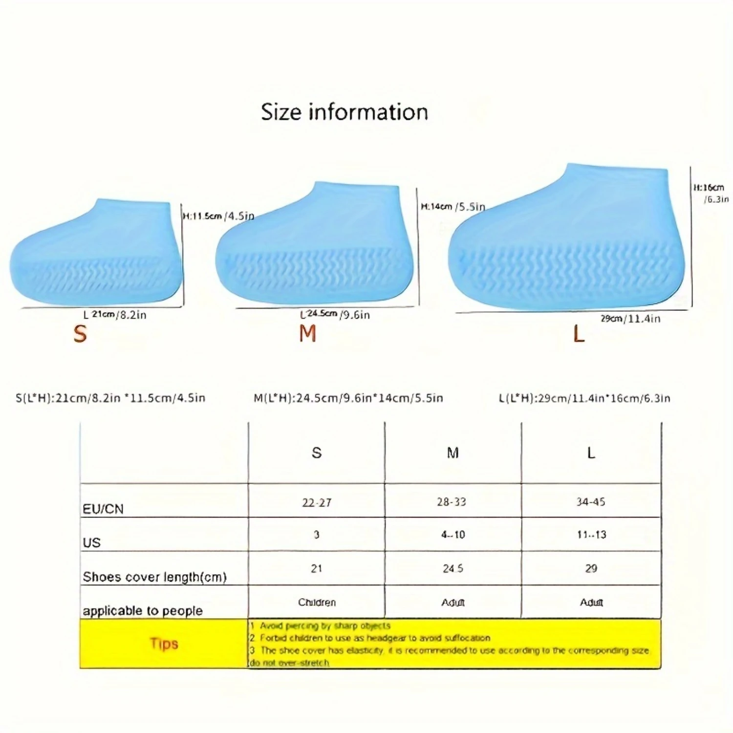 3 Pairs Waterproof Non-Slip Shoe Covers - Durable, Latex, Reusable - Rainy Day Protection