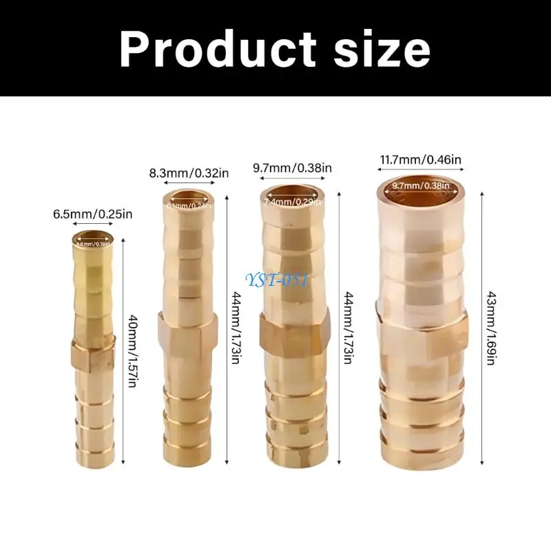 E15A 10Pcs Corrosion Resistant Brass Barbed Adapters for Pipe Repair & Installation