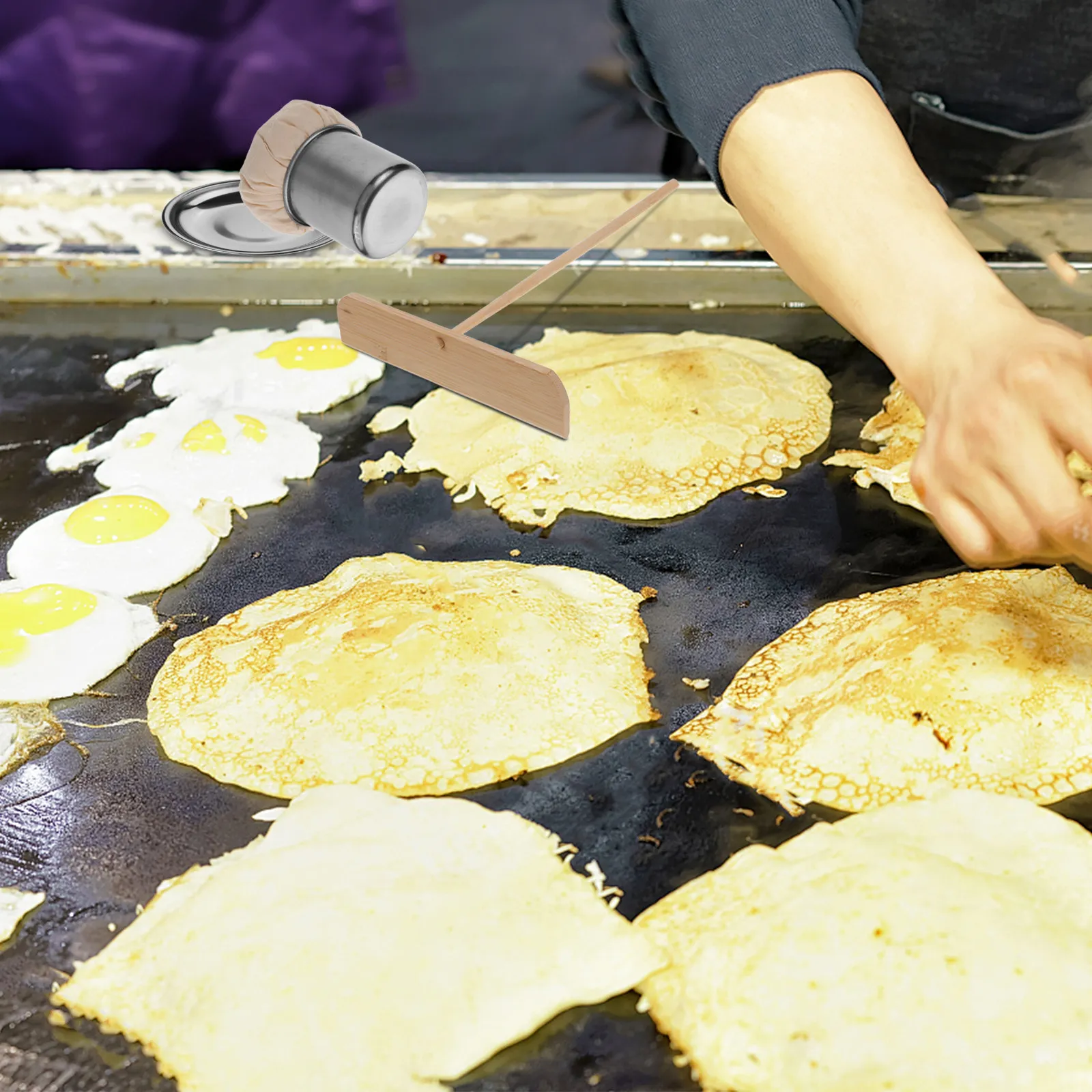 

1Set Pancake Oil Spreader Bamboo Pancake Making Tool Cooking Brush Multipurpose Crepe Pan Applicator Baking Oil Mop for Frying