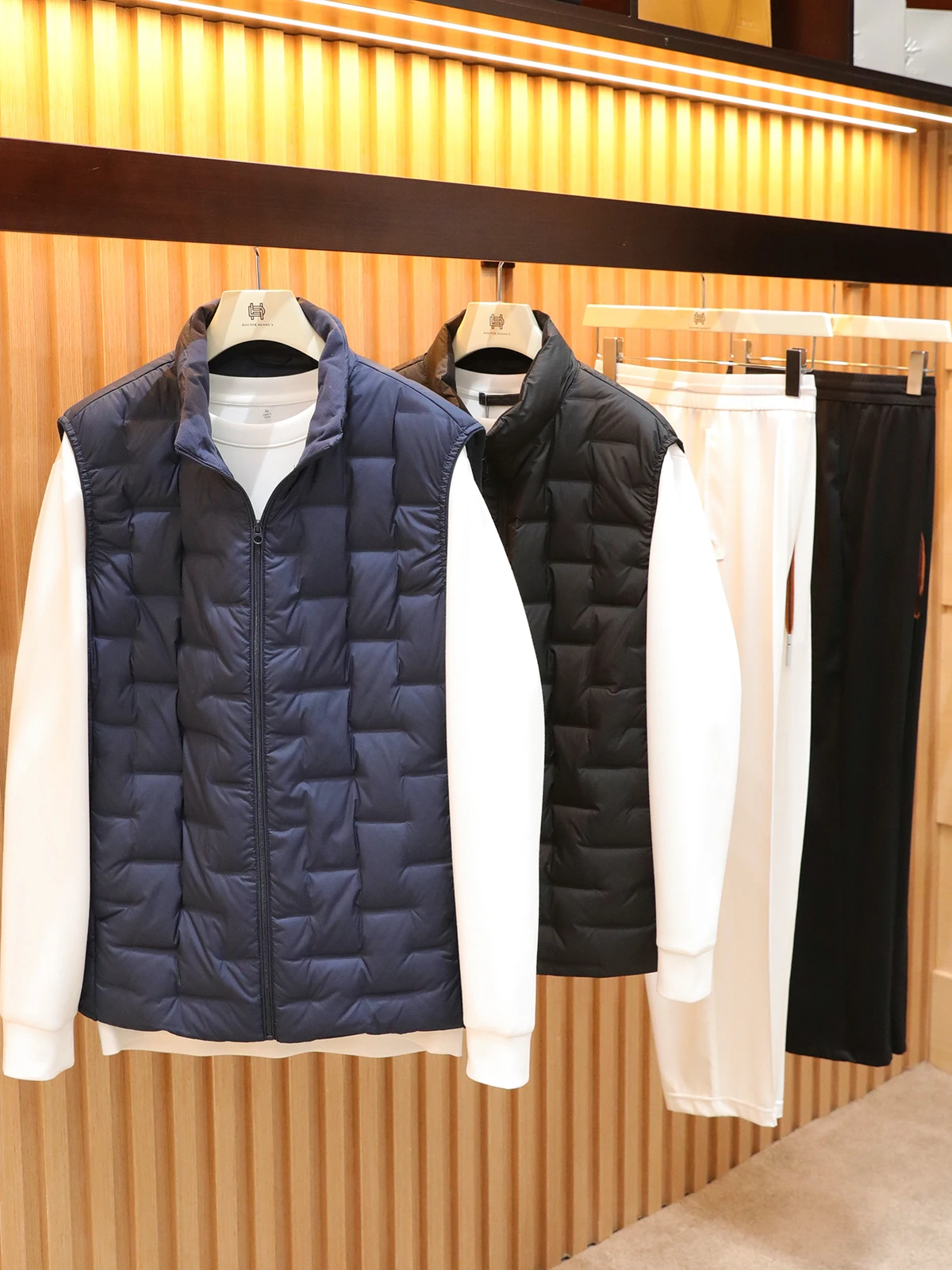 Autumn and winter new outdoor stacked vest lightweight rubber stand-up collar down vest
